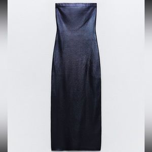 Zara Knit Foil Midi Dress